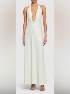 WeWoreWhat Ivory Halter Maxi Dress